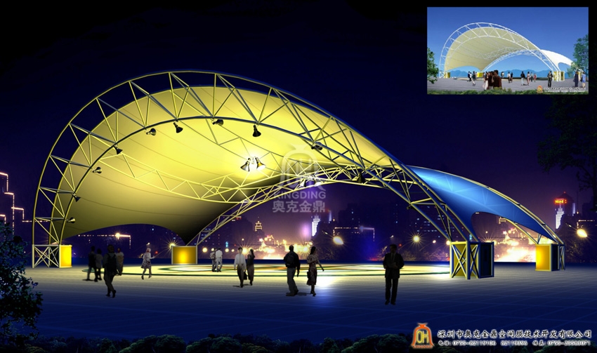 南海羅村文化廣場舞臺膜結構