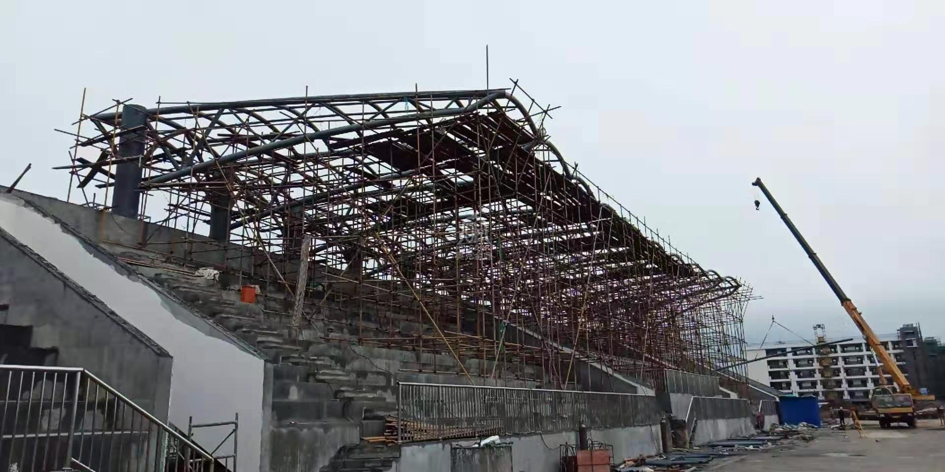 2019年9月8日湖北省襄陽市四中看臺膜結構順利完工